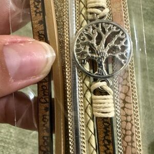 Gold and Cream Multi-Strand Bracelet